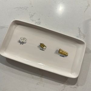 Rae Dunn Cheese Platter with Goat, Cheddar and Morbier Images